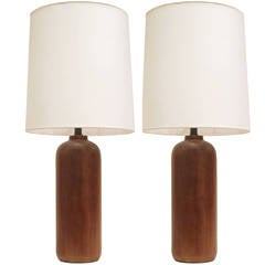 Pair of Danish Teak Table Lamps Pair of Danish Teak Table Lamps