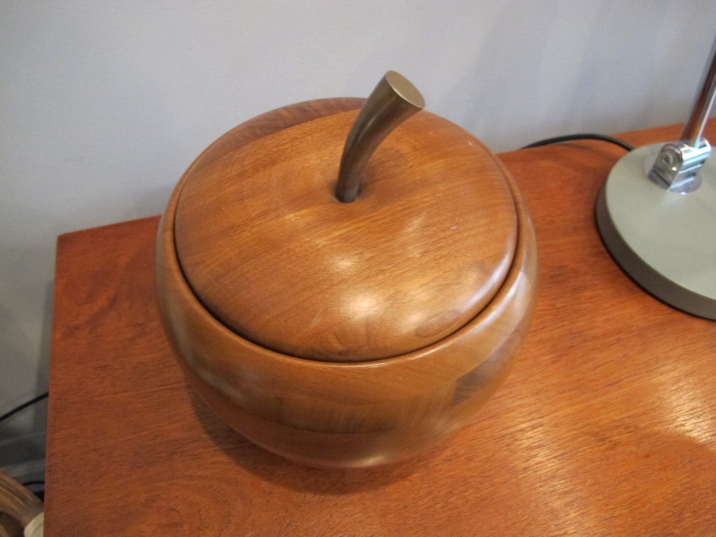 American Walnut Ice Bucket in the Shape of an Apple