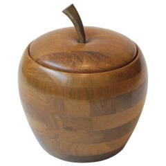 Vintage Walnut Ice Bucket in the Shape of an Apple