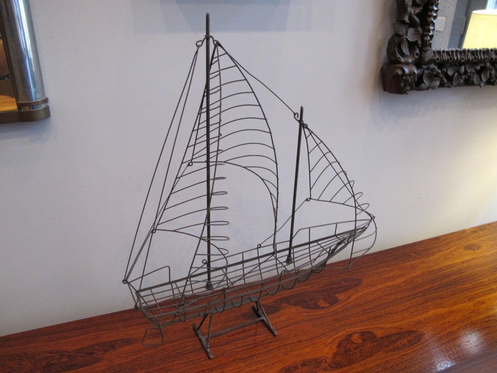 Wire Sailboat Sculpture at 1stdibs