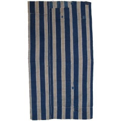 Japanese Striped Indigo Cotton Textile