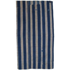 Japanese Striped Indigo Cotton Textile