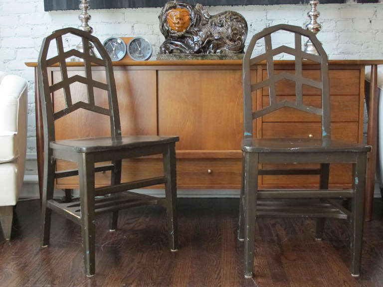 Set of Four Art Deco Library Chairs