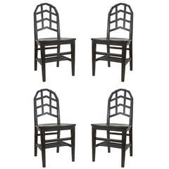 Set of Four Art Deco Library Chairs