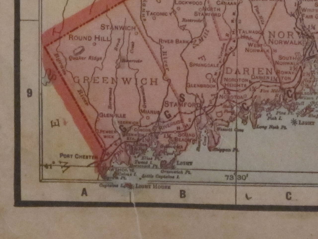 Antique Map of Connecticut For Sale 3