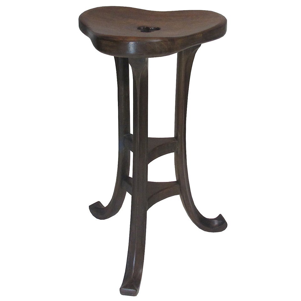 Late 19th Century Trefoil Counter Stool For Sale