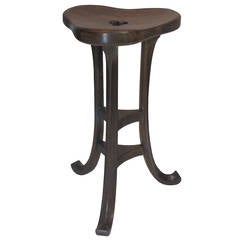 Antique Late 19th Century Trefoil Counter Stool