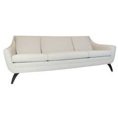 American 1950s Sofa with Black Saber Legs