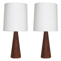 Pair of Danish Teak Table Lamps