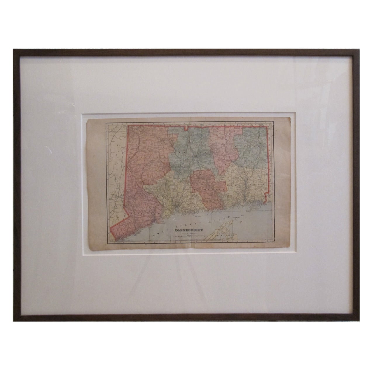 Antique Map of Connecticut For Sale