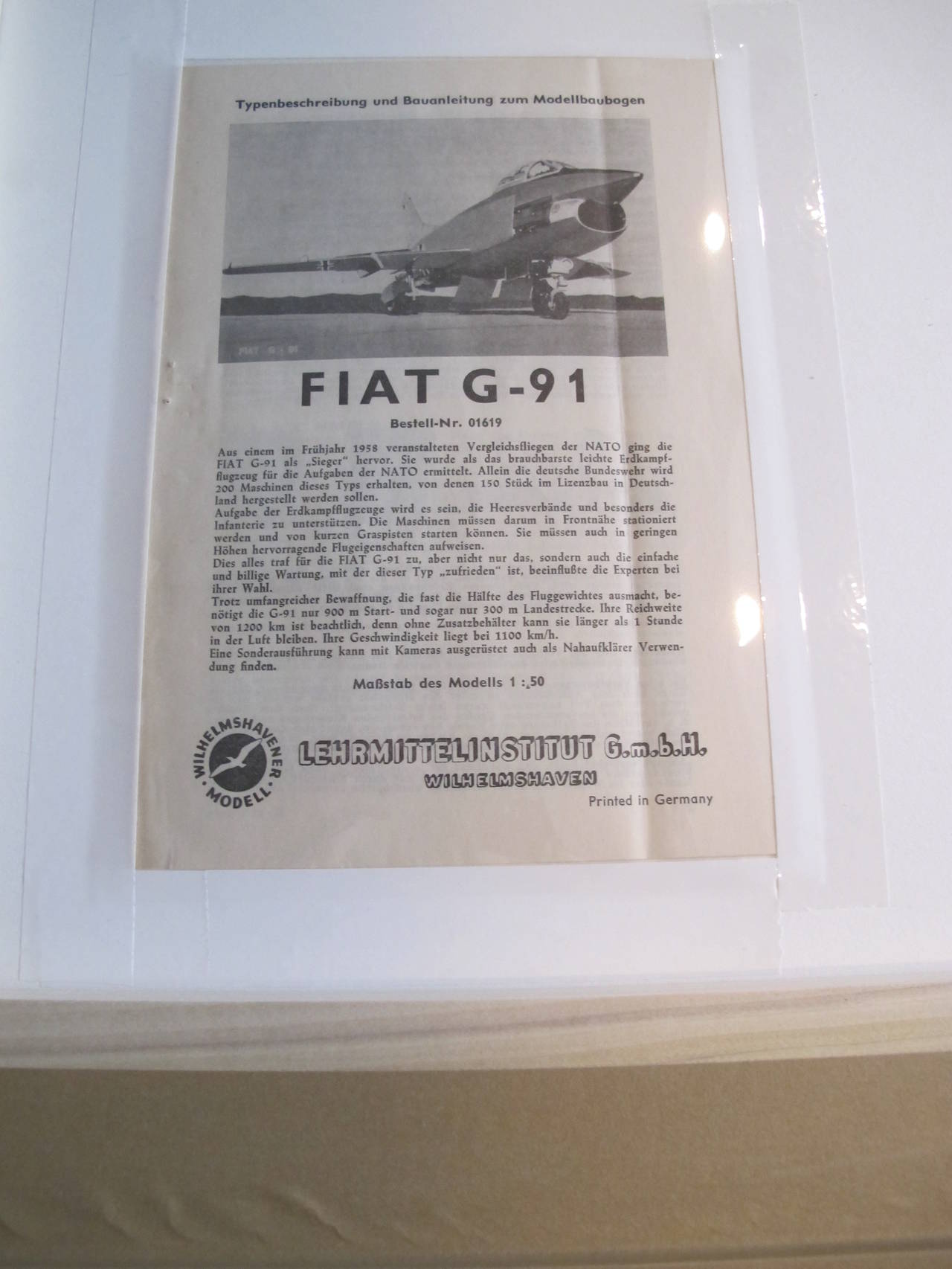 Framed Vintage Airplane Model Print In Excellent Condition In New York, NY
