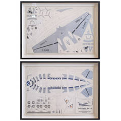 Pair of Framed Airplane Model Prints