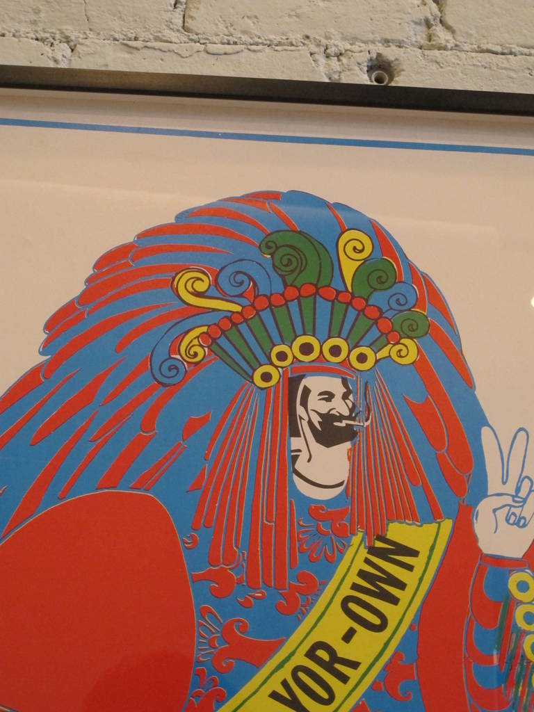 Large Zig Zag Rolling Paper Man Poster In Excellent Condition In New York, NY
