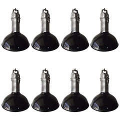 Set of Eight Phillips Industrial Lamps