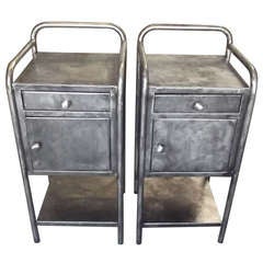 Pair of French Polished Steel Stands