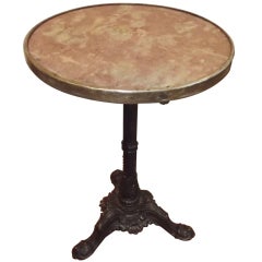 Marble Topped Bistro Table w/ Cast Iron Base