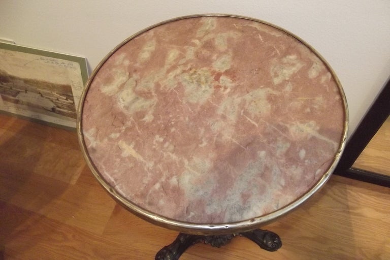 Marble Topped Bistro Table w/ Cast Iron Base