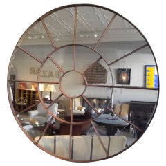 Antique Very Large Steel Window Mirror