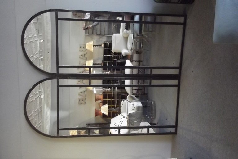 Pair of Polished Steel Window Mirrors