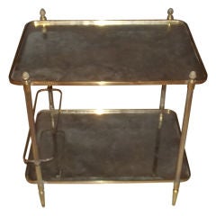 Brass Framed Server w/ Distressed Mirror