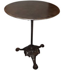 Polished Steel Bistro Table w/ Cast Iron Base