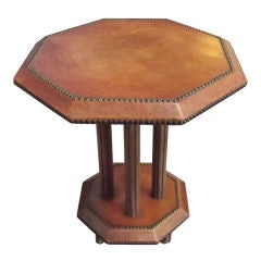 Leather Club Table