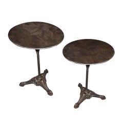 Pair of Bistro Tables w/ Cast Iron Bases
