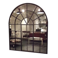 Antique Very Large Cast Iron Palladian Window Mirror