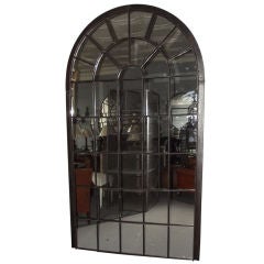 Polished Steel Palladian Window Mirror