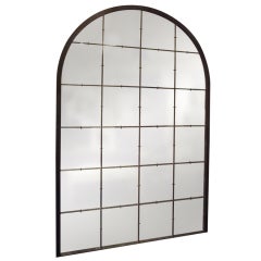 Polished  Steel Palladian Window Mirror