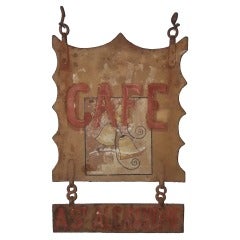 Antique Wrought Iron Cafe Sign