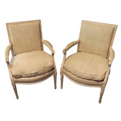 Antique Pair of Louis XVI Style Armchairs