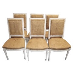 Set of Six Louis XVI Style Dining Chairs