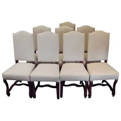 Set of Eight Louis XIV Style Dining Chairs
