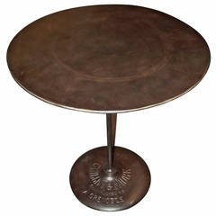 Polished Steel Bistro Table