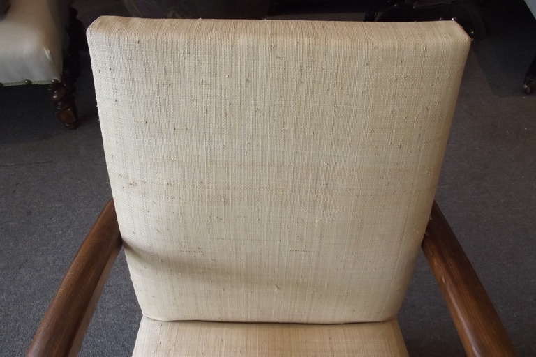 Pair of French Loop Armchairs Newly Upholstered in Raffia 3