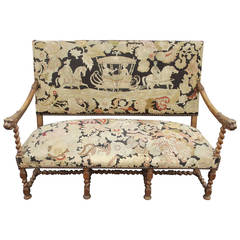 Louis XIII Style Settee with Original Upholstery