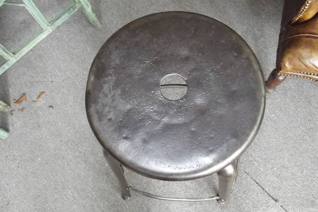 20th Century Pair of Polished Steel French Stools