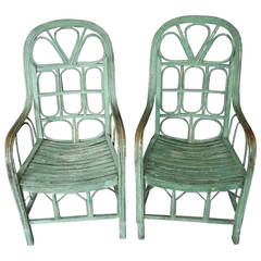 Pair of French Rattan Chairs