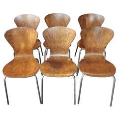 Set of Steam Bent Plywood Chairs
