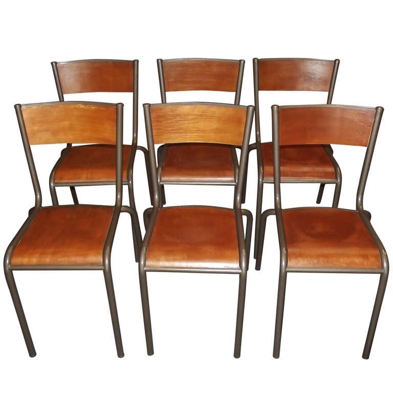Set of Six French Dining Chairs at 1stDibs