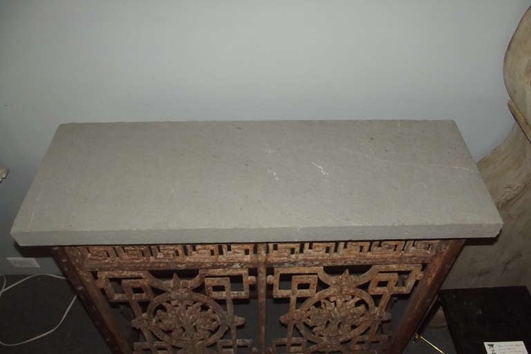 French Cast Iron Console w/ Bluestone Top