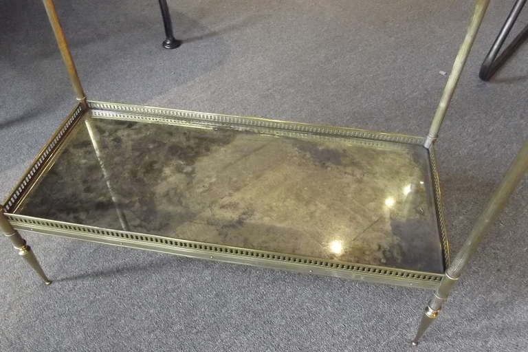 French Side Table with Distressed Mirror Tops In Excellent Condition In Bridgehampton, NY
