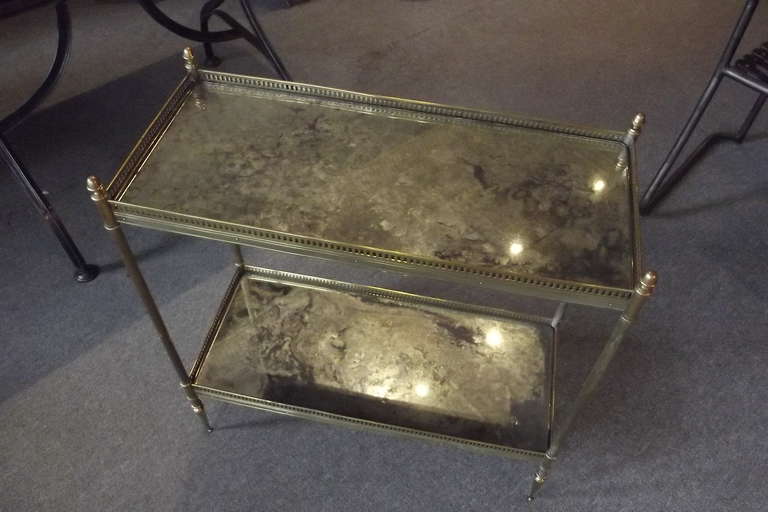 20th Century French Side Table with Distressed Mirror Tops