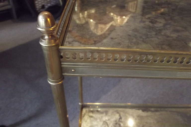 French Side Table with Distressed Mirror Tops 2