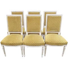 Set of Six Louis XVI Style Dining Chairs