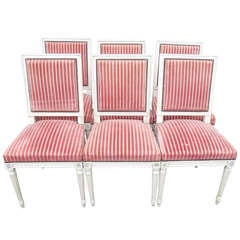 Set of Six Louis XVI Style Dining Chairs