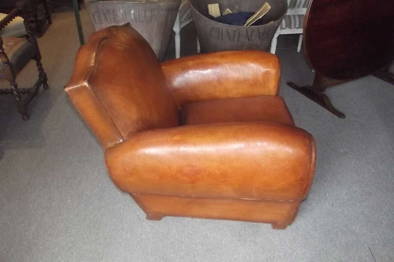 Pair of French Leather Club Chairs 2