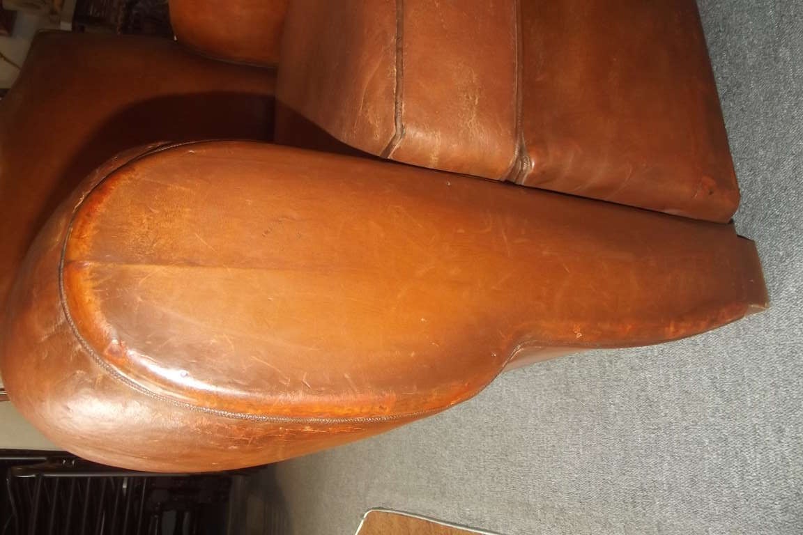 Pair of French Leather Club Chairs 5
