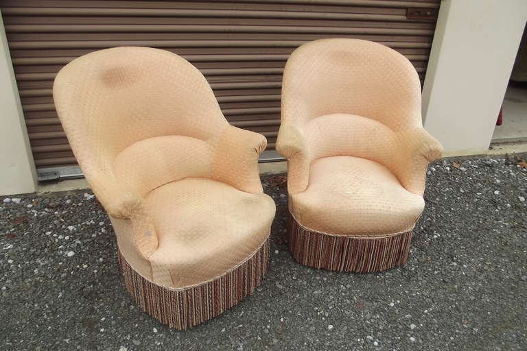 French Pair of Large Napoleon III Armchairs